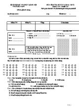 Đề kiểm tra học kì I Vật lí lớp 10 - Năm học 2016-2017 - Sở GD & ĐT Hà Nội